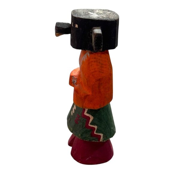 Vintage Hopi Kachina Doll Mini 4" Wooden Black Red Route 55 Tribal Painted READ - Picture 2 of 8